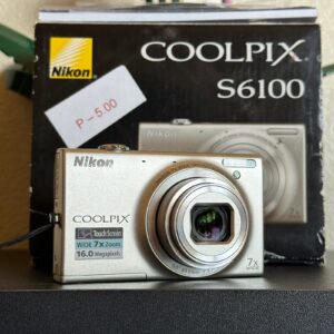 Nikon Coolpix S6100 Digital Camera Silver 16MP 7X Zoom Lens Point & Shoot Touch